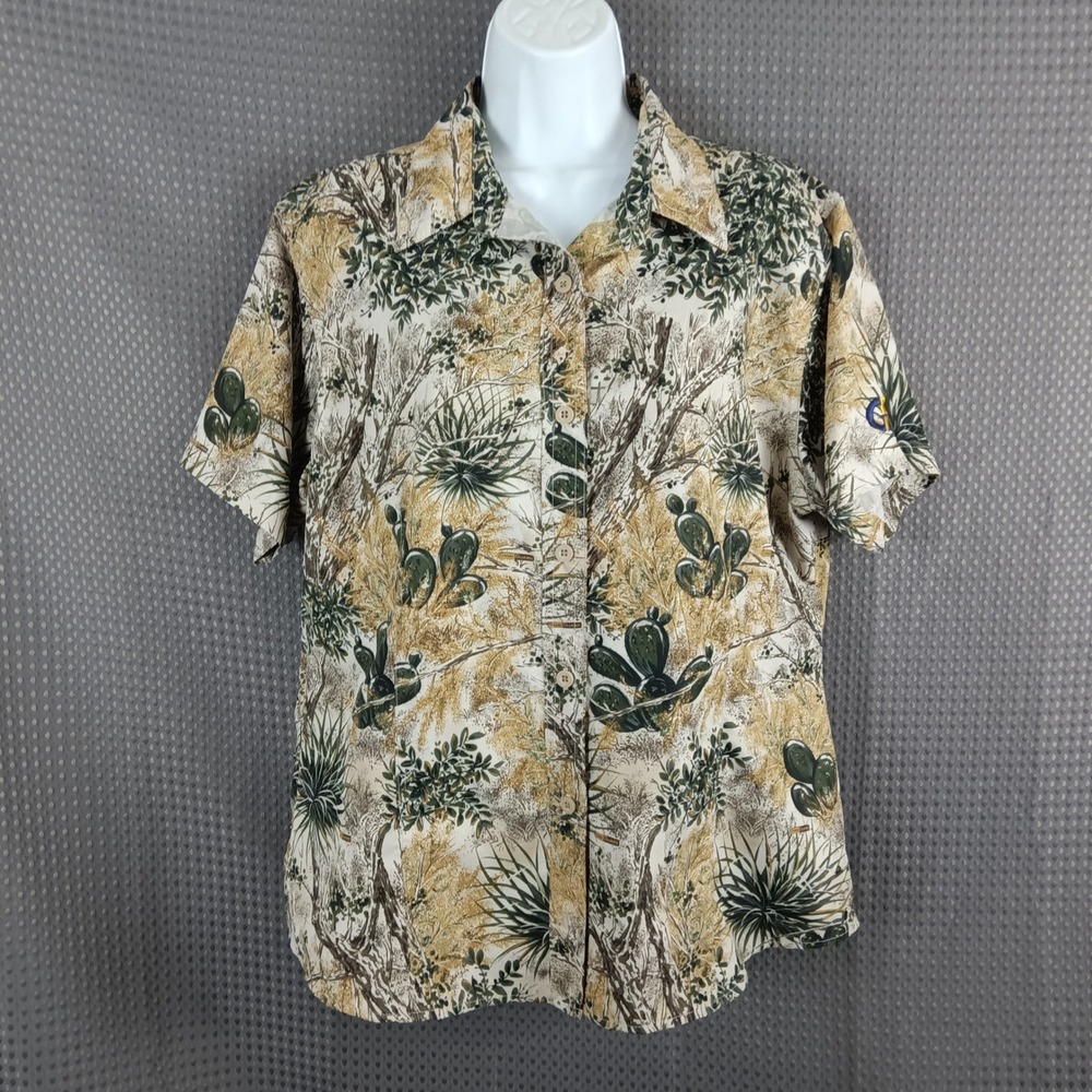 GameGuard Outdoors Womens Large Vented Fishing Shirt Cactus Desert Quick Dry